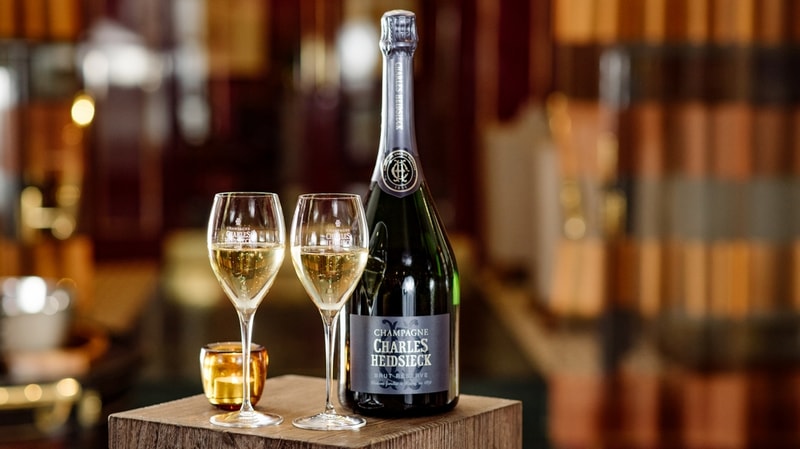 Two glasses of Charles Heidsieck Brut Réserve at Number One